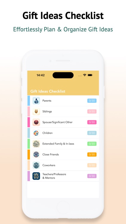 Gift Ideas Checklist