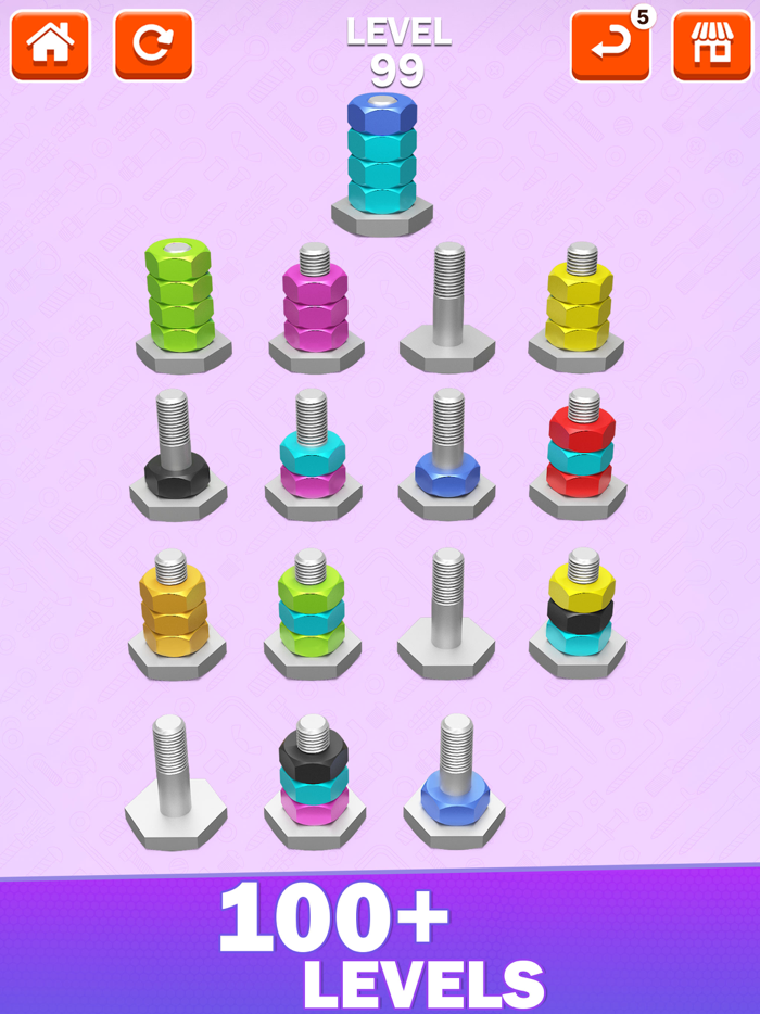 Screw  Nuts Jam Sort Puzzle