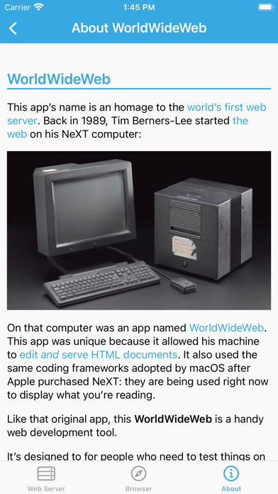 WorldWideWeb – Mobile Screenshot