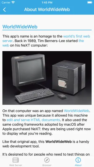 Screenshot von WorldWideWeb – Mobile auf dem iPhone 4