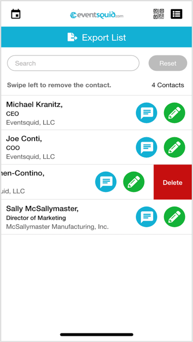 Eventsquid Contact Scan Screenshot