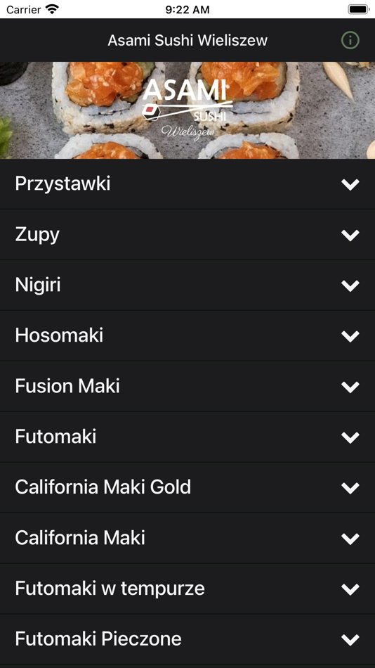 Asami Sushi Wieliszew (iOS) 由: Restaumatic S.A.