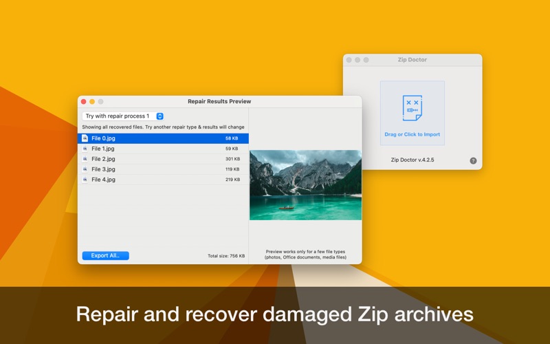 zip doctor • repair archives iphone screenshot 1