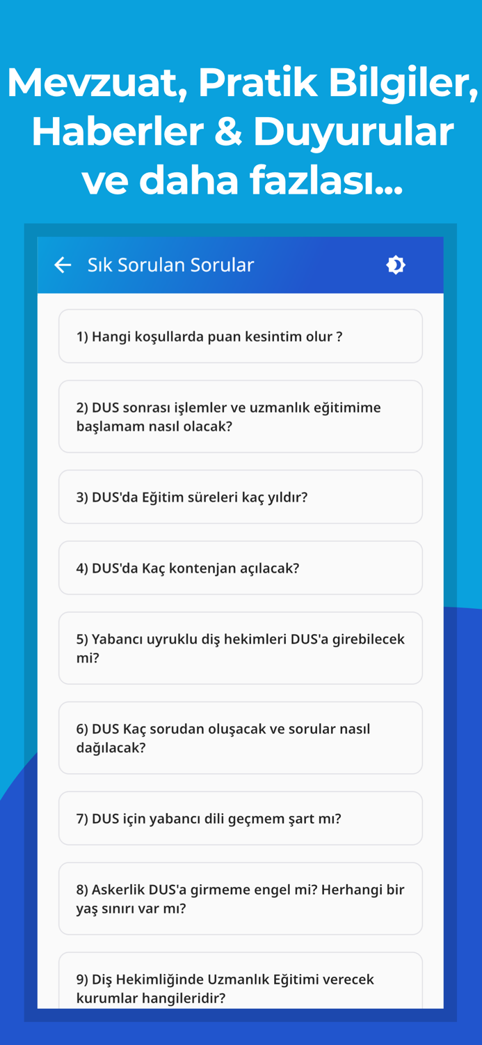 DUS Sınav Soruları