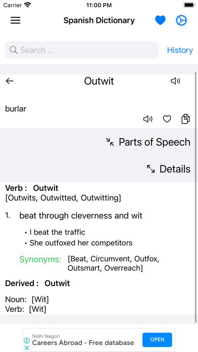 Smart Spanish Dictionary Screenshot