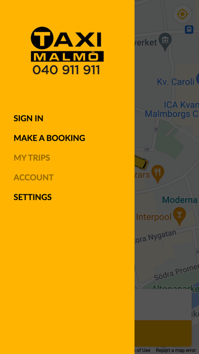 Taxi Malmö Screenshot