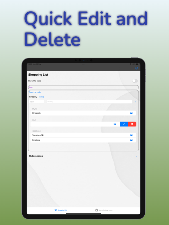 Shared Groceries Shopping List iPad screenshot 5 - Food & Drink app