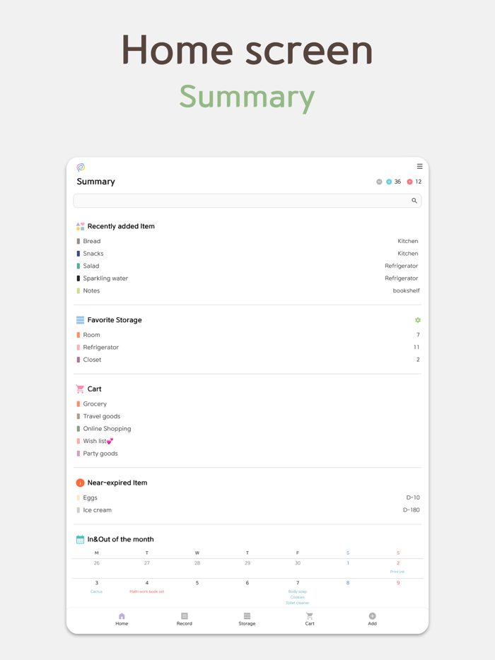 Dotory - Item management