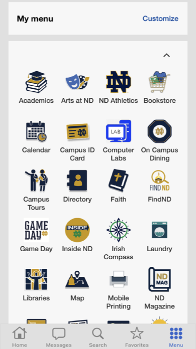 Notre Dame Mobile Screenshot