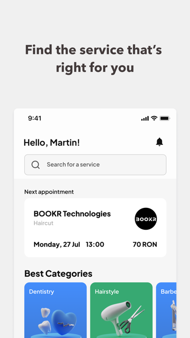 BOOKR: online booking app Screenshot