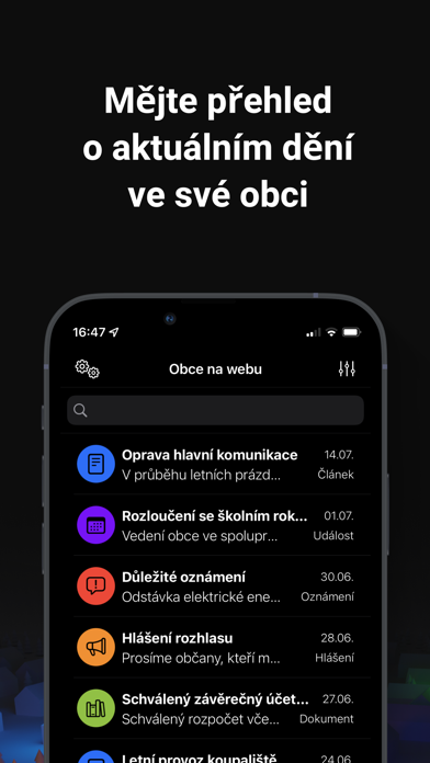 Obce na webu Screenshot