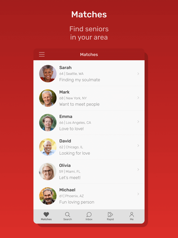 Screenshot #4 pour Dating for Seniors App