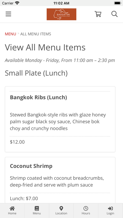 Daughter Thai Kitchen & Bar Screenshot