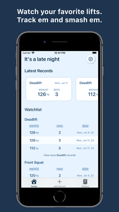 Record Recall: Log Your Bests Screenshot
