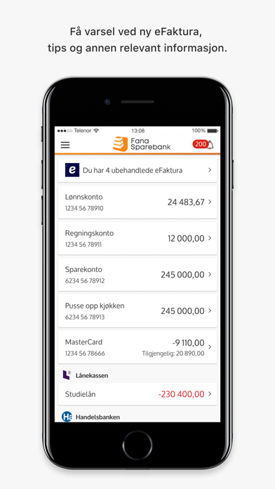 Fana Sparebank Mobilbank Screenshot