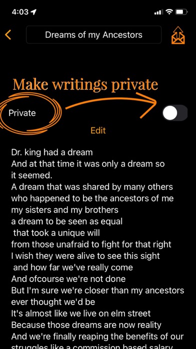 Spoken Words - Writing App Screenshot