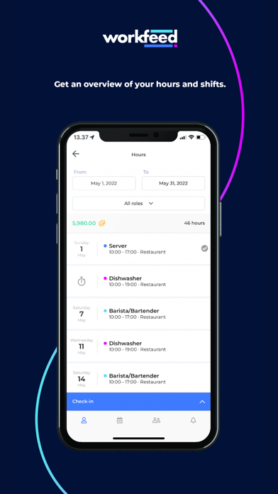 Workfeed - Work Scheduling App Screenshot