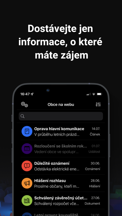 Obce na webu Screenshot