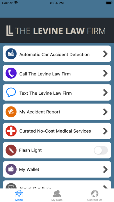 Levine Law Firm Injury App Screenshot
