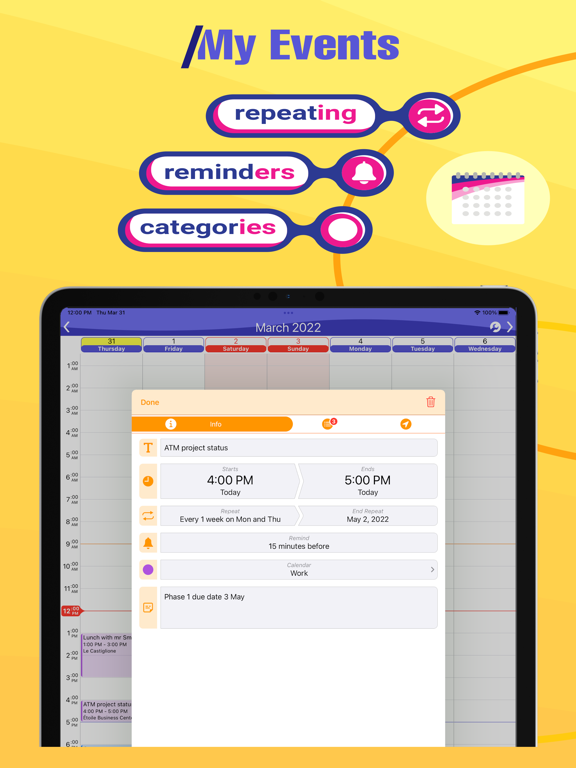 To-Do Calendar: Tasks Planner iPad screenshot 2 - Productivity app