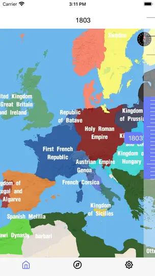 Capture d'écran de Historical Atlas sur iPhone 9