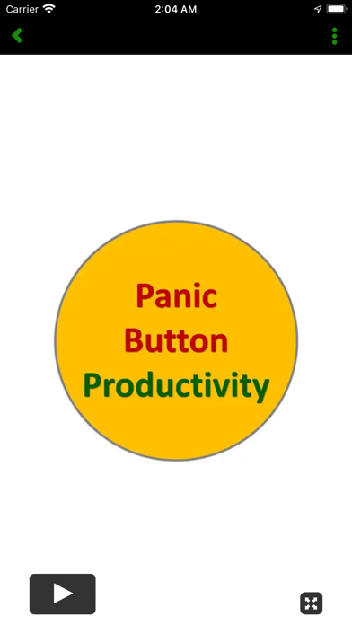 Panic Button Productivity App Screenshot