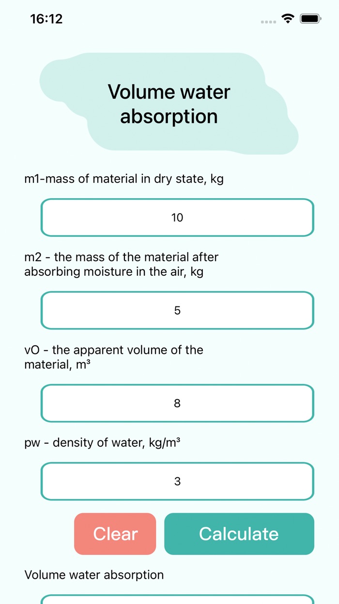 Absorção de água em volume