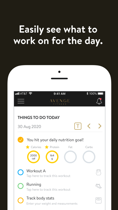 Avenge Fitness Trainer App Screenshot