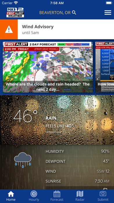 FOX12 Weather Screenshot