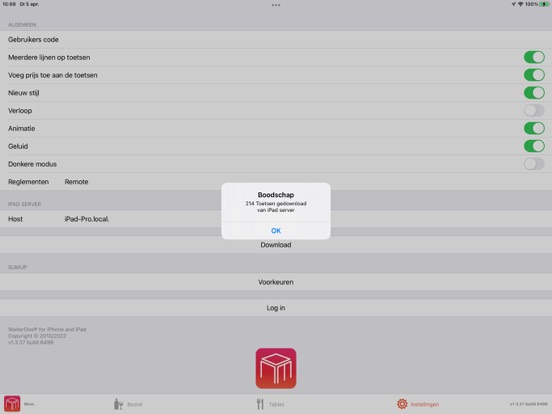 WaiterOne Remote iPad app afbeelding 5