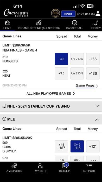 Circa Sports Kentucky Screenshot