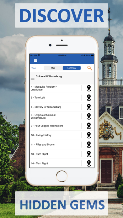 Colonial Williamsburg GPS Tour Screenshot