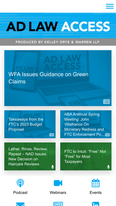 Kelley Drye AD Law Access Screenshot