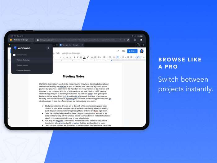Workona - Project organizer
