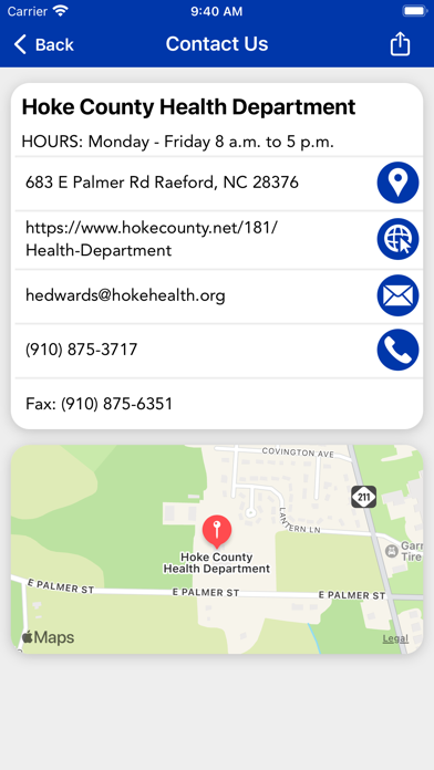 Hoke County Health Screenshot