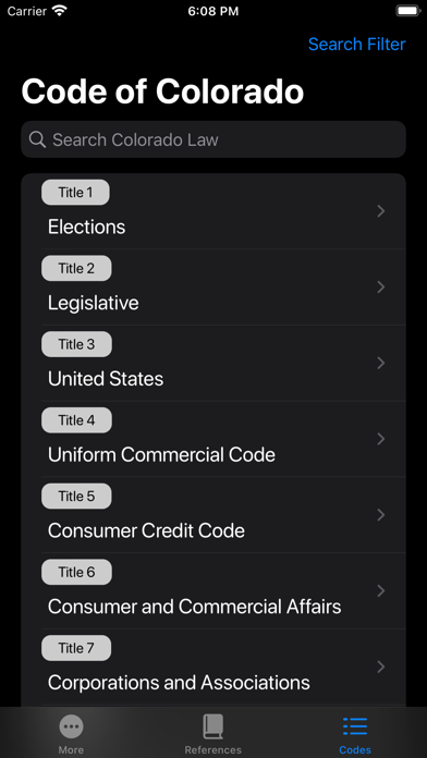 Colorado Law Codes Screenshot