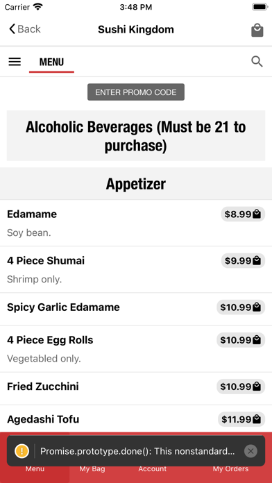Sushi Kingdom App Screenshot