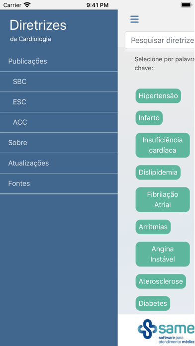 Diretrizes da Cardiologia Screenshot