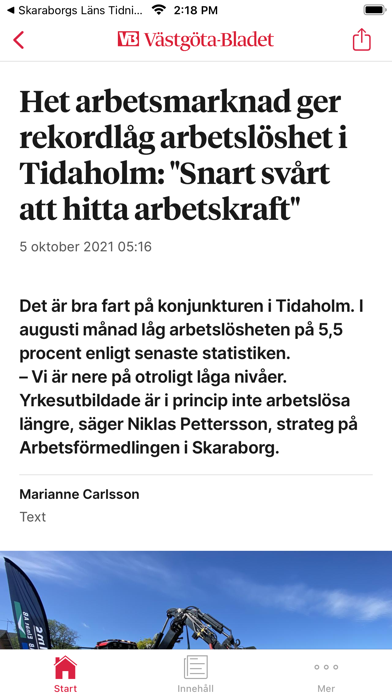 Västgöta-Bladet Nyhetsapp Screenshot