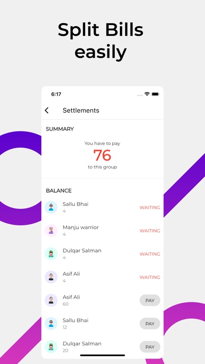 Divid app - Split your bills