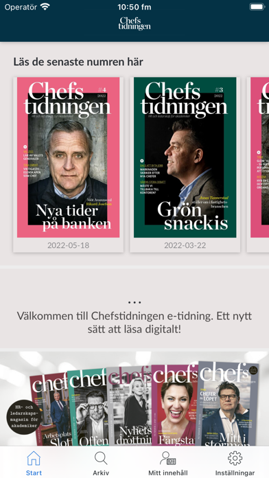 Chefstidningen e-tidning Screenshot