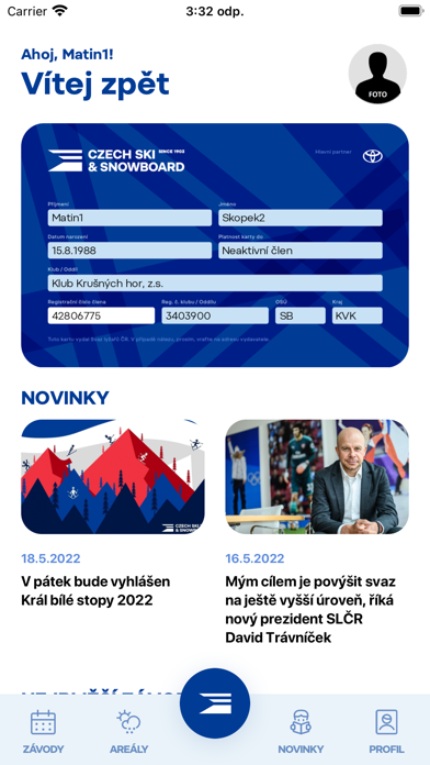 Svaz lyžařů ČR Screenshot
