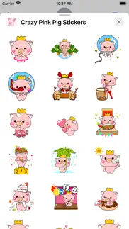 crazy pink pig stickers iphone screenshot 3