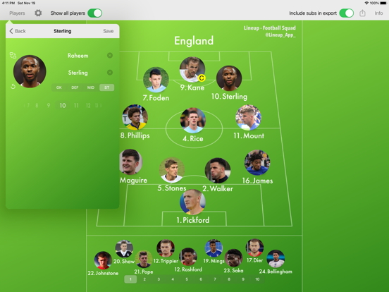 Lineup - Football Squad iPad app afbeelding 3