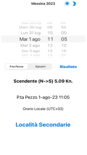 Capture d'écran de Messina Strait Current 2023 sur iPhone 1