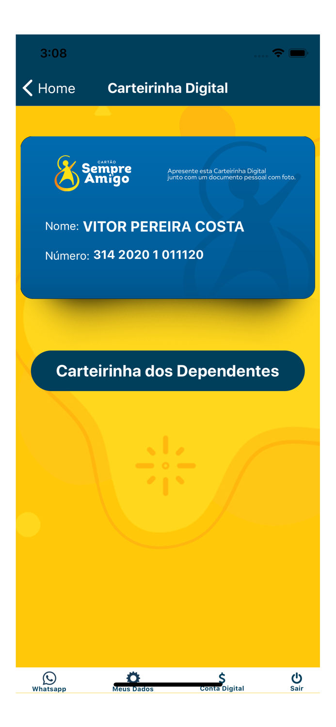 Cartão Sempre Amigo