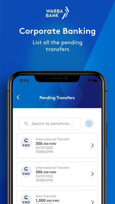 Corporate Banking Screenshot