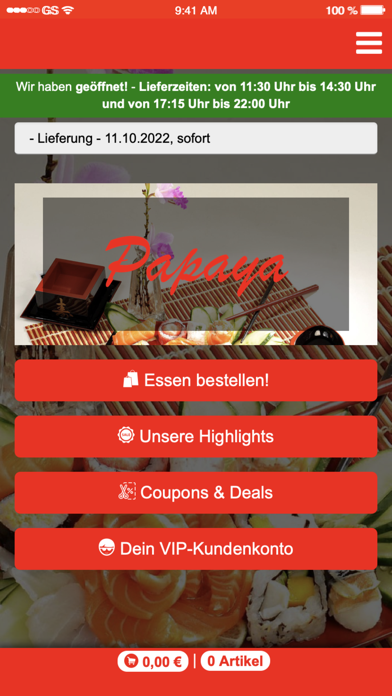 Papaya Restaurant Screenshot