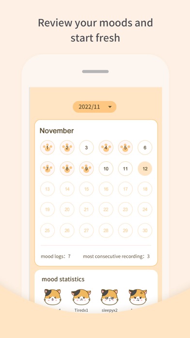 MeDiary - moods calendar Screenshot