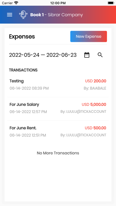 TickAccount Admin Screenshot